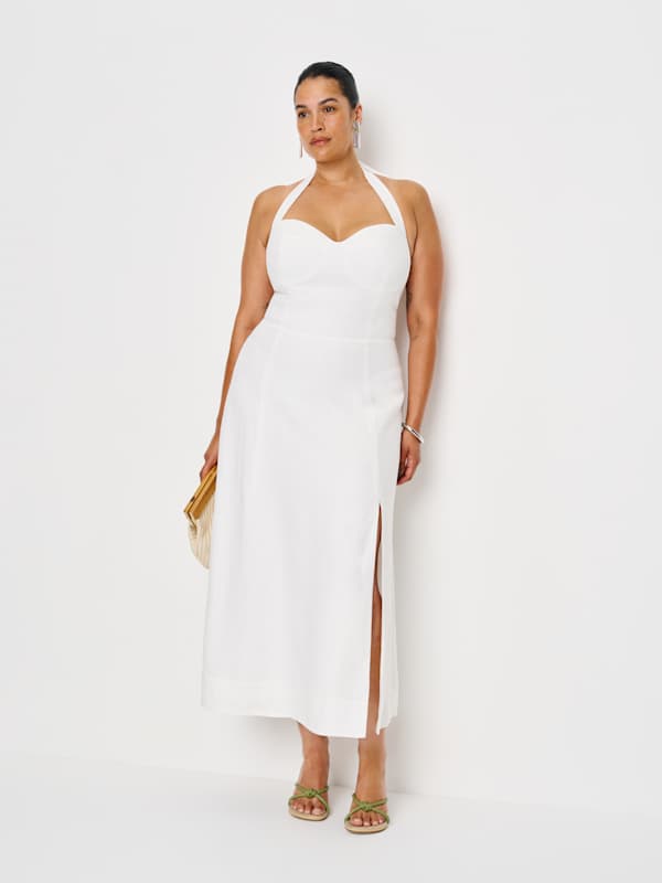 Tala Linen Dress Es - White